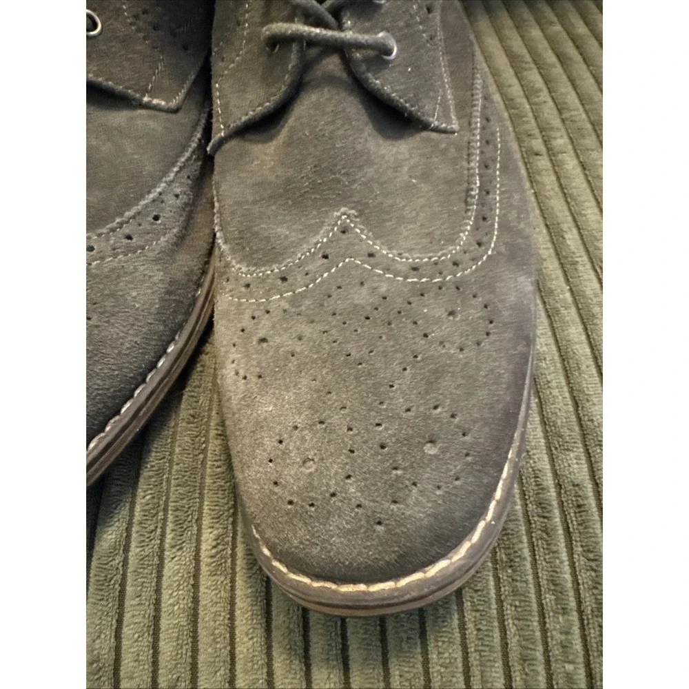 J75 Jump Leather‎ Combat Grunge Boots Gray  Lace Up Mens 12 Suede Wingtip